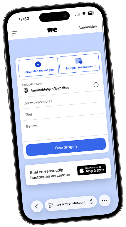 Smartphone met het contactformulier van Ambachtelijke Websites